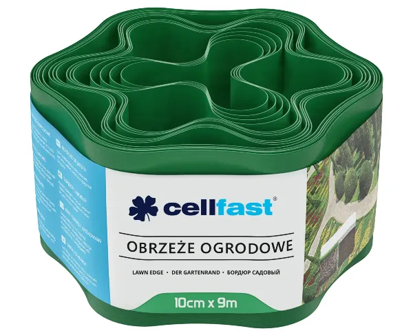 obrzeze ogrodowe faliste zielone 10 cm x 9 m Cellfast