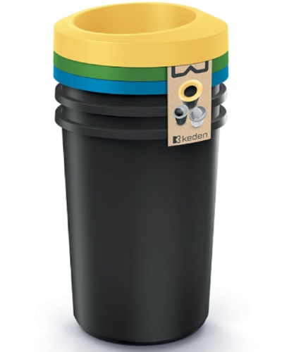 Zestaw koszy na śmieci do segregacji 3x35L kolory Compacta R Drop