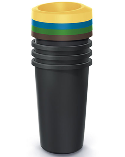 Zestaw koszy na śmieci do segregacji 4x25L kolory Compacta R Drop