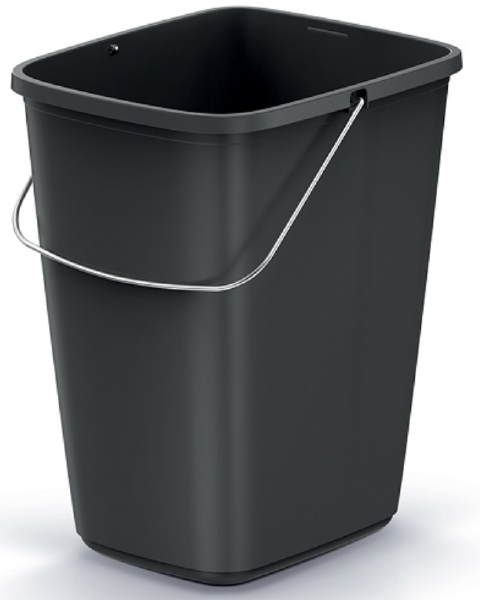 Kosz na śmieci odpady z rączką otwarty 9L czarny Compacta Q Basic