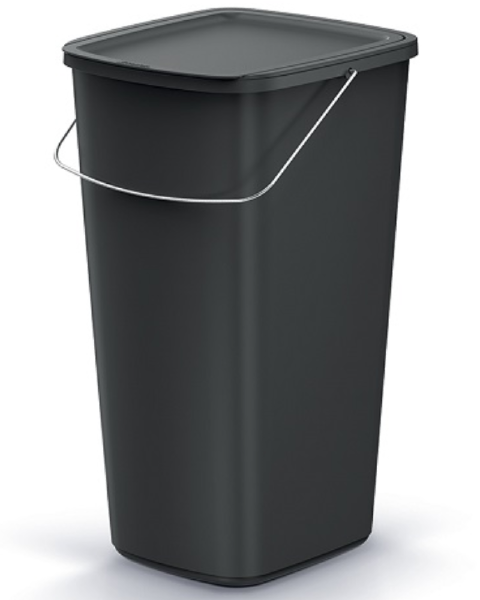 Kosz do śmieci z pokrywą i rączką 25L czarny Compacta Q Basic