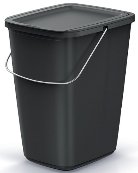 Kosz do śmieci z pokrywą i rączką 9L czarny Compacta Q Basic
