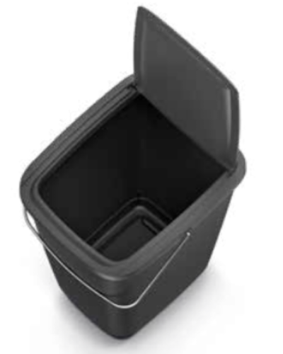 Kosz do śmieci z pokrywą i rączką 12L czarny Compacta Q Basic