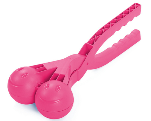 Śnieżkomat do robienia 2 kulek śnieżnych różowy Snowballee