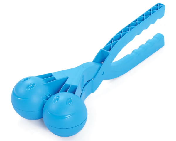 Śnieżkomat podwójny do robienia 2 kulek śnieżnych niebieski Snowballee