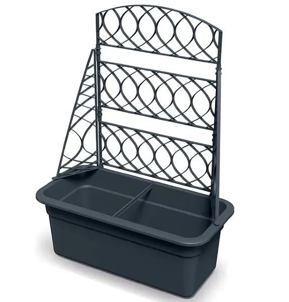 Donica podluzna z pergola antracyt 58 cm Bloma
