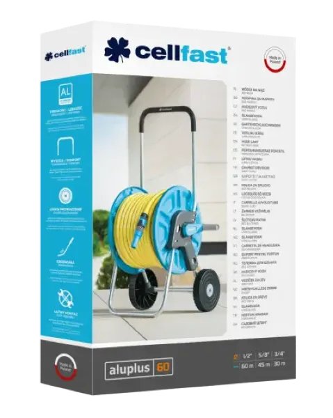 Wózek na wąż ogrodowy 60 m 1/2″ Aluplus Cellfast - box