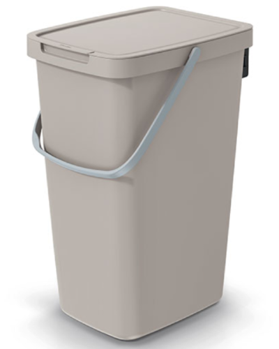 Kosz na śmieci odpady z rączką i klapą 20L jasny brązowy Systema Q Collect