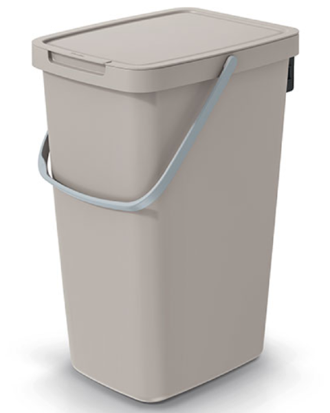 Kosz na śmieci odpady z rączką i klapą 20L jasny brązowy Systema Q Collect