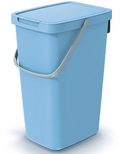 Kosz na śmieci odpady z rączką i klapą 20L jasny niebieski Systema Q Collect