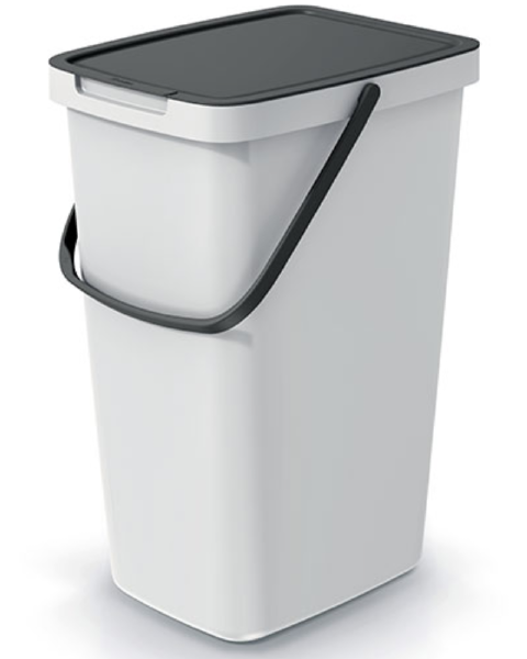 Kosz na śmieci odpady z rączką i klapą 20L popielaty Systema Q Collect