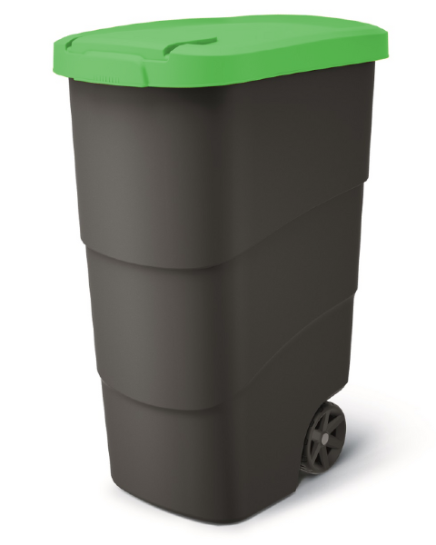 Kosz pojemnik na śmieci 90 L zielony Wheeler.png