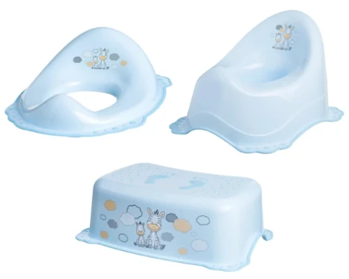 Zestaw do toalety dla dziecka zebra niebieski