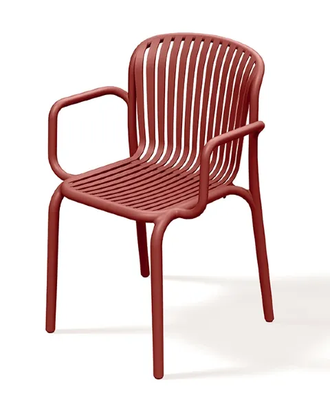 Krzesło ogrodowe z podłokietnikami czerwone Brene FERNE.webp