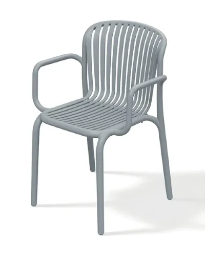 Krzesło ogrodowe z podłokietnikami szare Brene FERNE