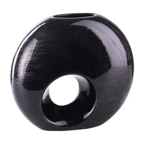 wazon_ceramiczny_czarny_w_srebrne_prążki_połysk_j1432_hawana