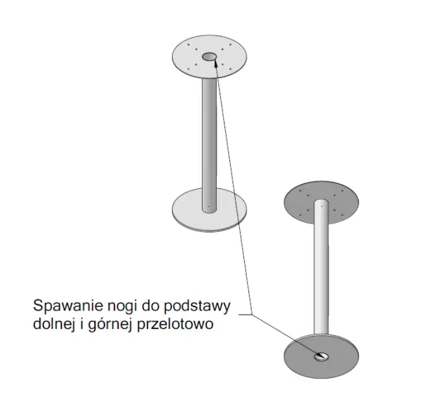 Stolik koktajlowy noga - konstrukcja spawana