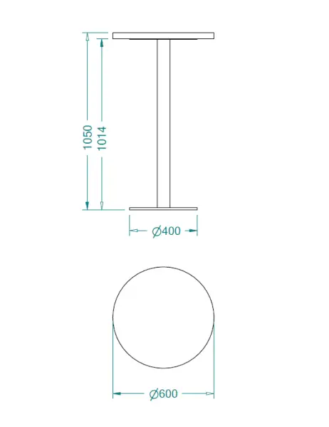 Stolik eventowy szary okrągły - wymiary