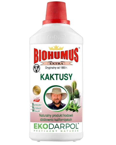 Ekologiczny nawóz płynny Biohumus Extra do kaktusów i sukulentów Ekodarpol, butelka 500 ml