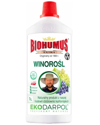 Ekologiczny nawóz płynny Biohumus Extra do winorośli Ekodarpol, butelka 1 L