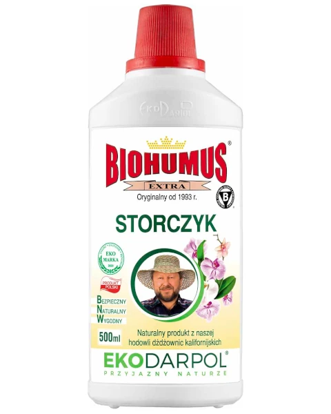 Ekologiczny nawóz płynny Biohumus Extra do storczyków i orchidei Ekodarpol, poręczna butelka 500 ml