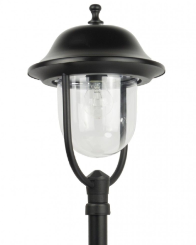 Latarnia ogrodowa z okrągłym kloszem 167 cm czarna Prince prezentacja lampy