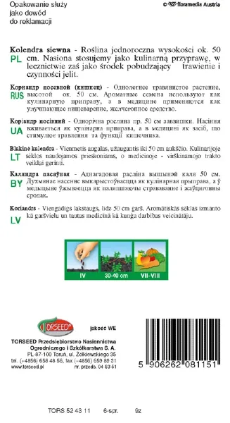 Kolendra siewna tył opakowania.webp
