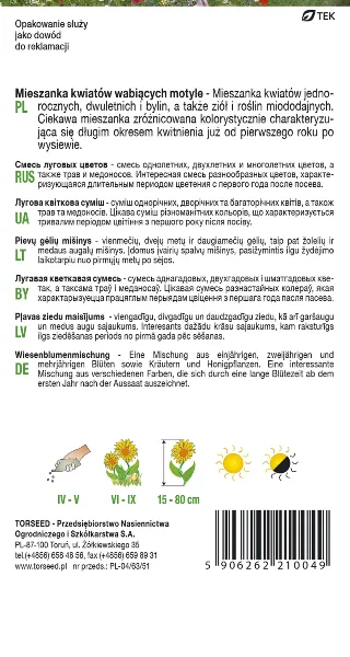 mieszanka kwiatów łąkowych Torseed tyl opakowania