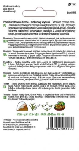 nasiona Pomidor wysoki Bawole Serce Torseed tył opakowania opis