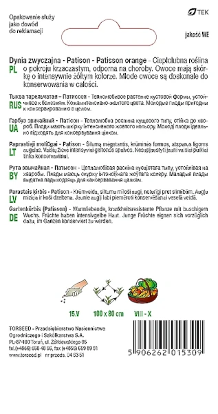 dynia zwyczajna patison orange nasiona torseed rewers