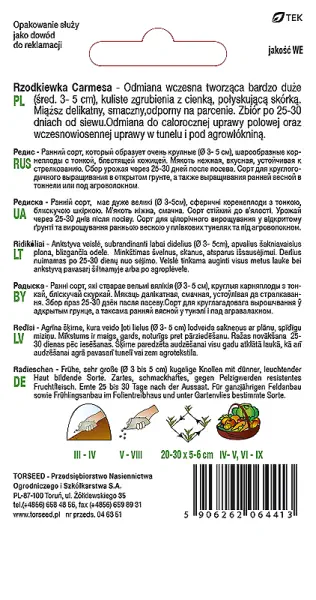 nasiona Rzodkiewka czerwona okrągła Carmesa Torseed