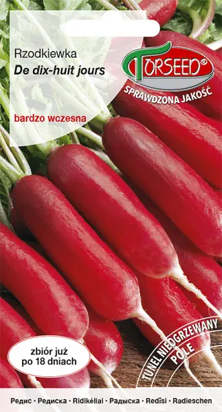 Rzodkiewka podłużna czerwono-biała De dix-huit jours nasiona Torseed