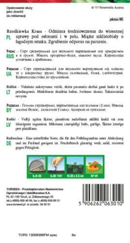 nasiona Rzodkiewka czerwona okrągła Krasa Torseed