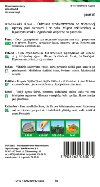 nasiona Rzodkiewka czerwona okrągła Krasa Torseed