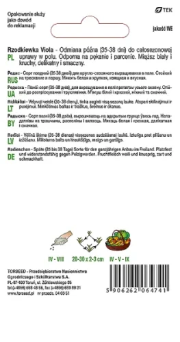 nasiona Rzodkiewka fioletowa okrągła Viola Torseed