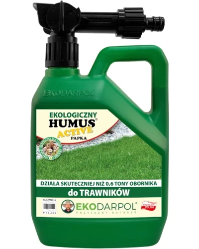 Ekologiczny nawóz do trawnika w sprayu Humus Active Ekodarpol z aplikatorem na wąż, butelka 1,2 l