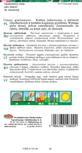 Celozja grzebieniasta nasiona Torseed rewers