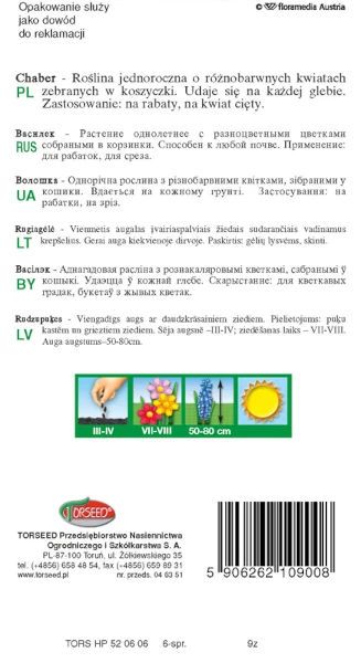 chaber jednoroczny nasiona Torseed rewers