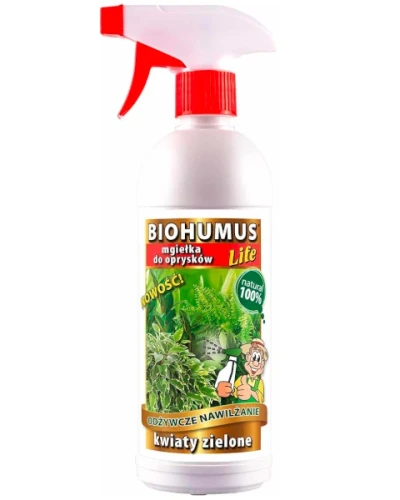 Ekologiczny nawóz dolistny w sprayu Biohumus Life do roślin zielonych Ekodarpol, butelka 500 ml