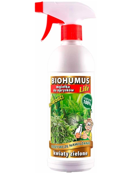 Ekologiczny nawóz dolistny w sprayu Biohumus Life do roślin zielonych Ekodarpol, butelka 500 ml