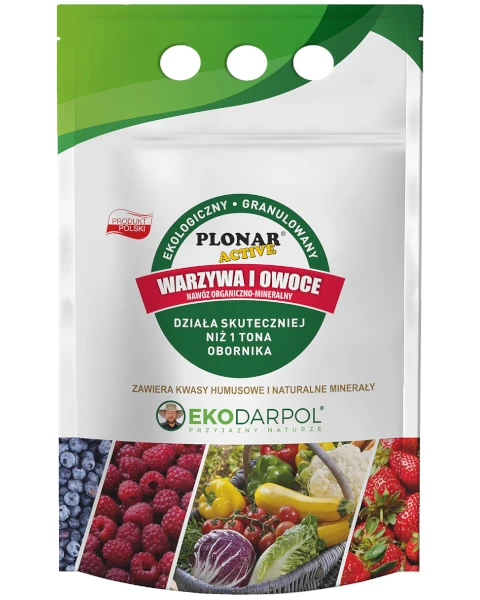 Ekologiczny nawóz granulowany Plonar Active do warzyw i owoców Ekodarpol, opakowanie 1 kg