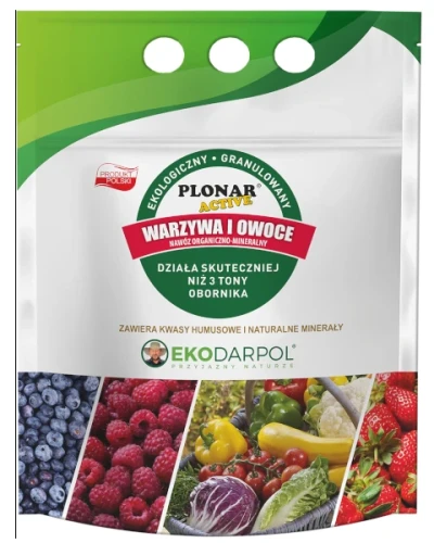 Ekologiczny nawóz granulowany Plonar Active do warzyw i owoców Ekodarpol, wiadro 3 kg