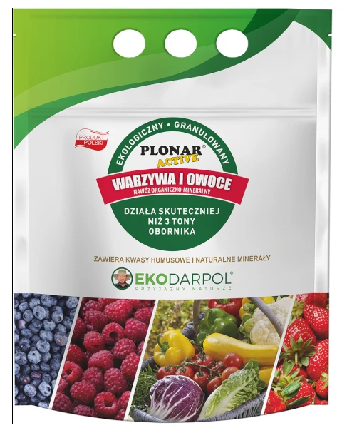 Ekologiczny nawóz granulowany Plonar Active do warzyw i owoców Ekodarpol, wiadro 3 kg