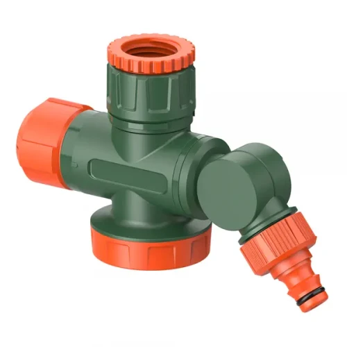 Trójnik do węża ogrodowego z sitkiem i zaworem Ramp rt1131