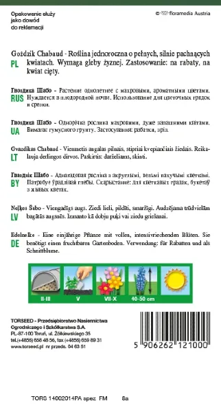 Gozdzik Chabaud nasiona Torseed rewers