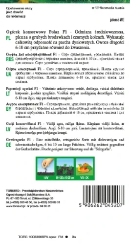 ogórek gruntowy konserwowy Polan F1 nasiona Torseed tyl opakowania.webp