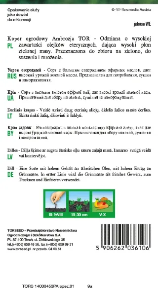 Koper Ambrozja nasiona Torseed tyl opakowania