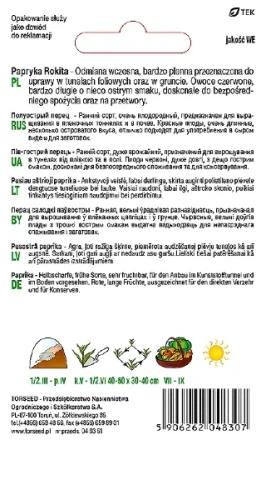 papryka półostra Rokita nasiona Torseed tył opakowania