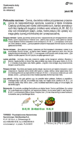 Pietruszka naciowa Gigante D'Italia nasiona Torseed tył opakowania
