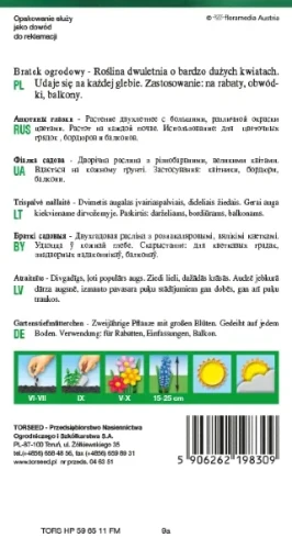Bratek biały wielkokwiatowy nasiona Torseed tył opakowania